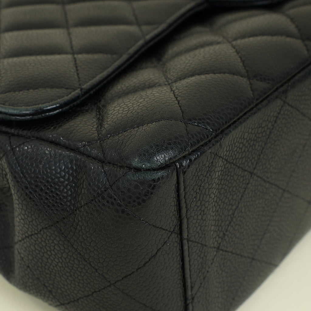 Chanel Black CC Classic Double Flap Maxi Bag