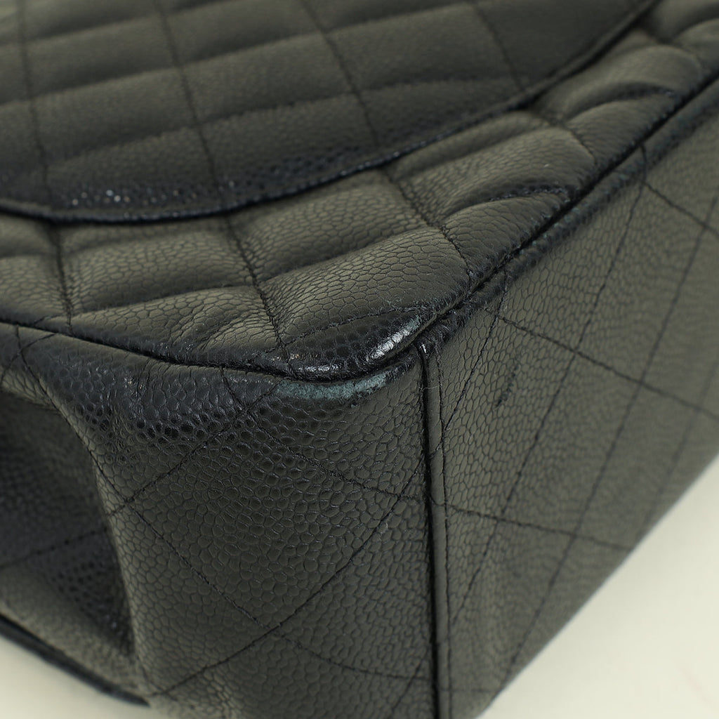 Chanel Black CC Classic Double Flap Maxi Bag