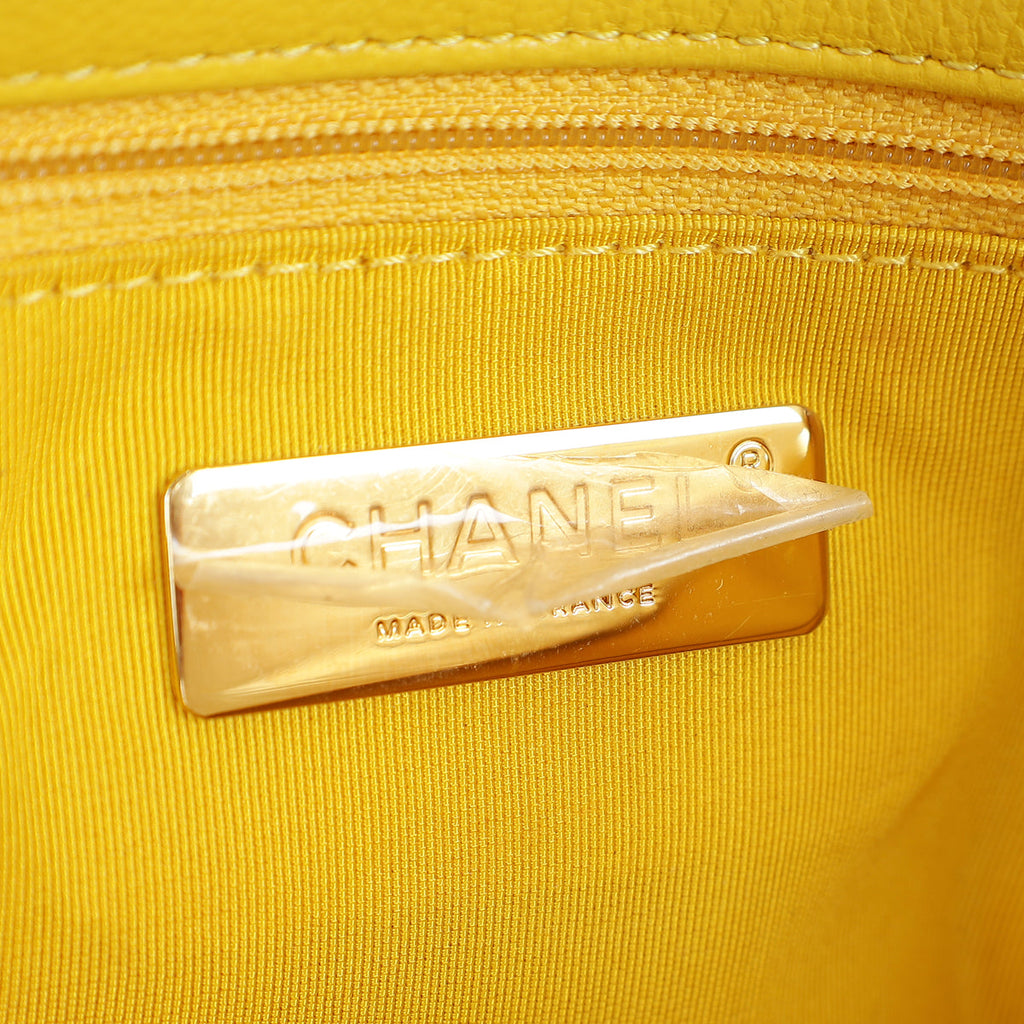 Chanel Yellow CC 19 Large Flap Bag