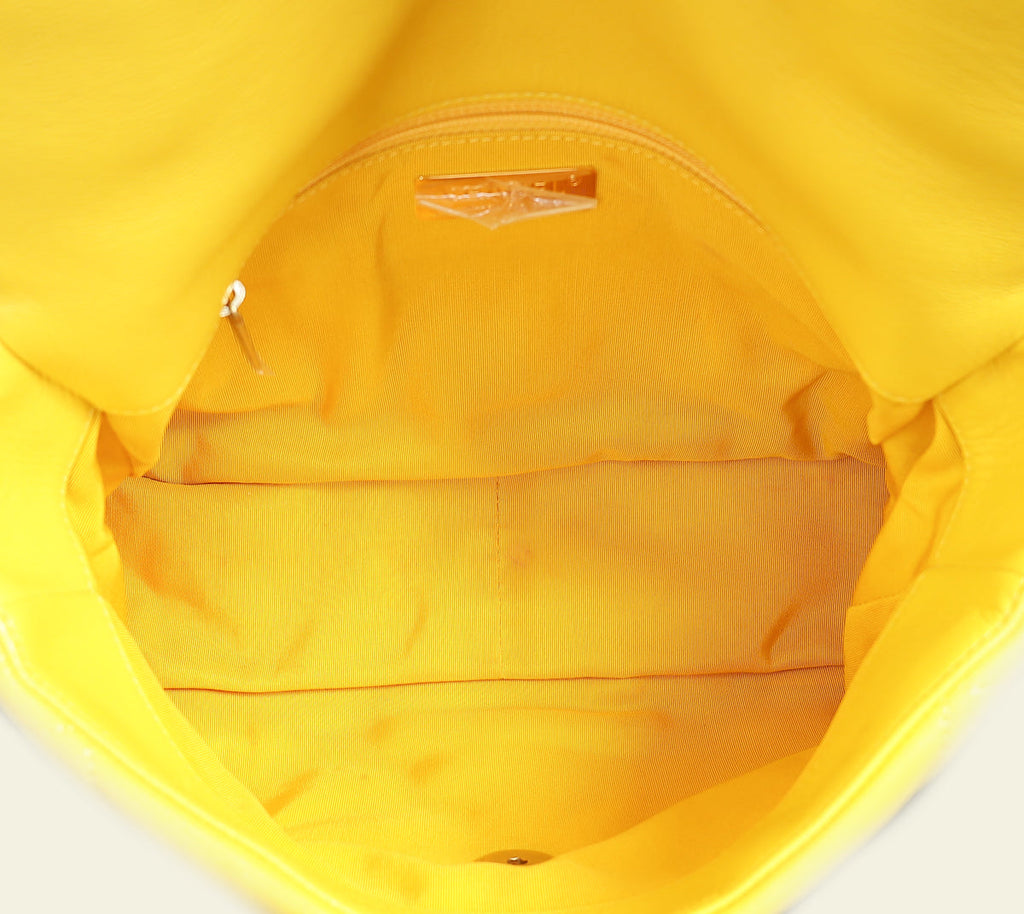 Chanel Yellow CC 19 Large Flap Bag