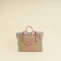 Chanel Tricolor CC Crochet Cotton Deauville Tote Bag W/ Pouch