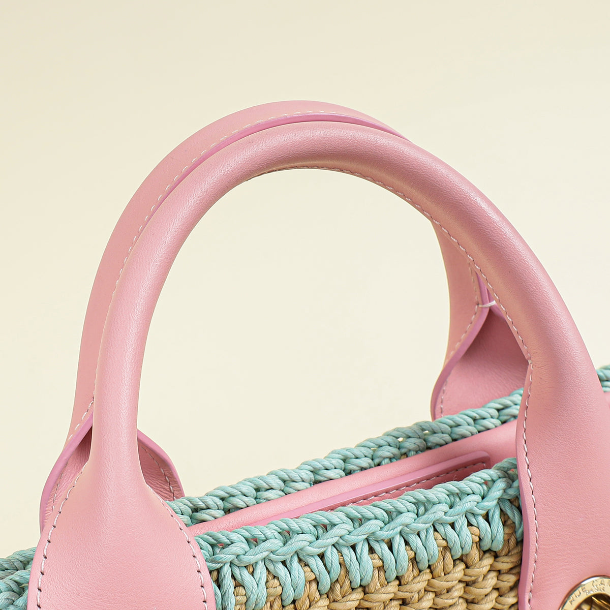 Chanel Tricolor CC Crochet Cotton Deauville Tote Bag W/ Pouch