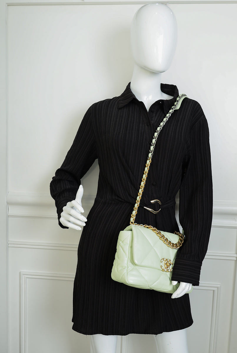 Chanel Light Mint 19 Flap Small Shoulder Bag