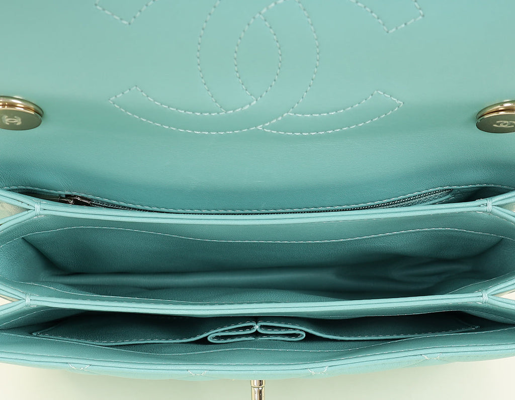 Chanel Light Teal Trendy Flap Bag
