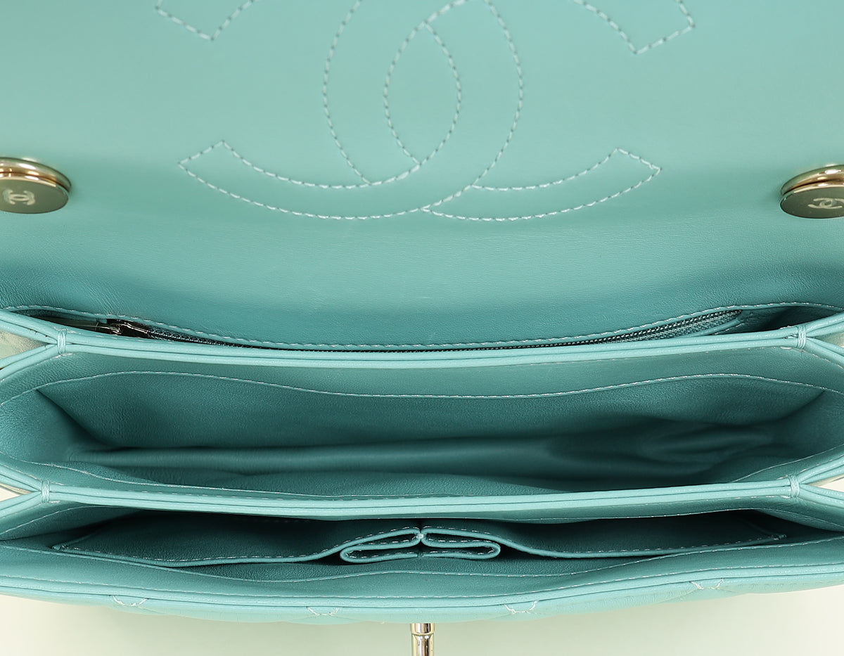 Chanel Light Teal Trendy Flap Bag