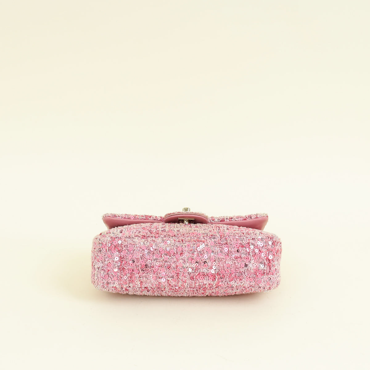 Chanel Pink Tweed Sequins Mini Rectangular Flap Bag