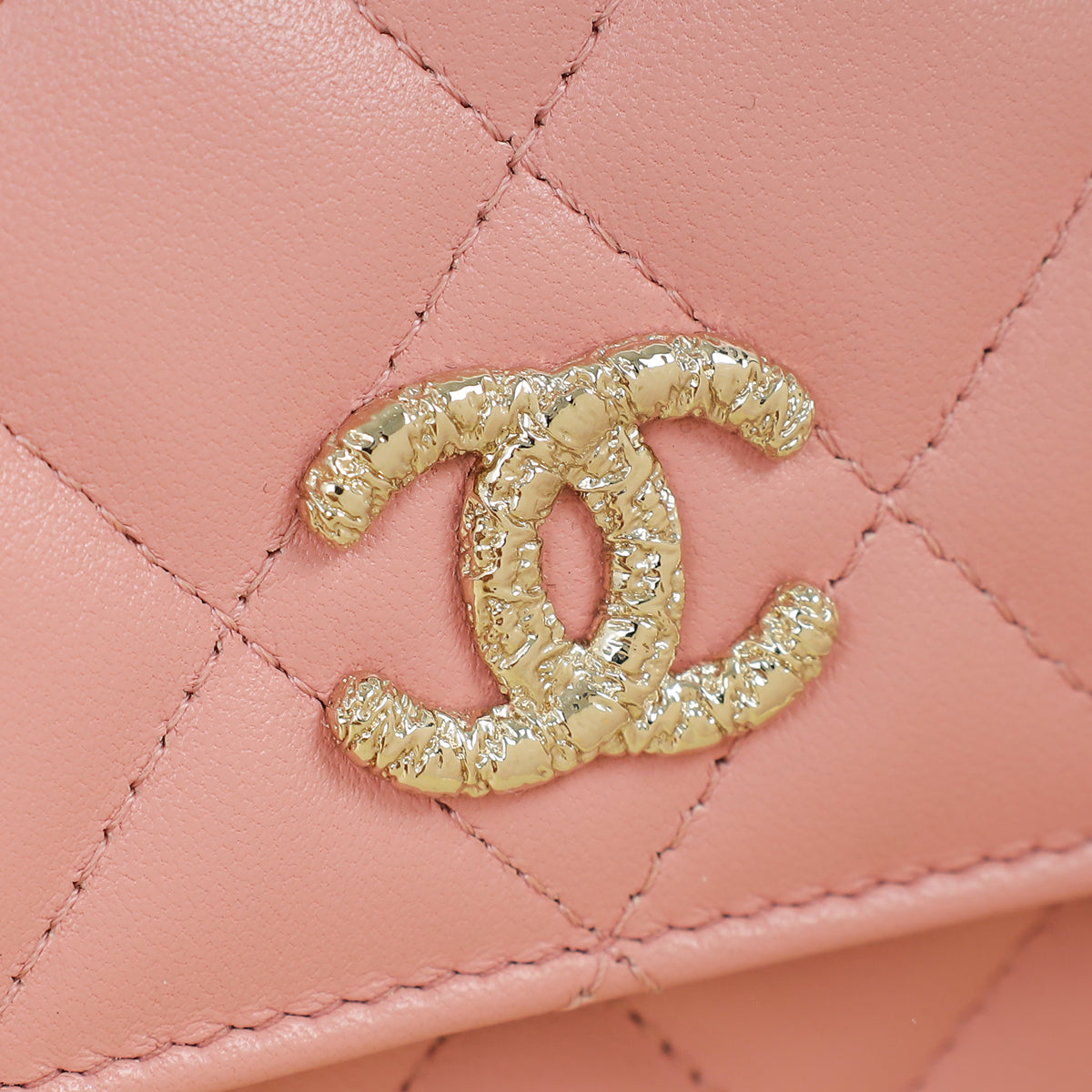 Chanel Light Dusty Pink CC Flower Top Handle Phone Chain Bag