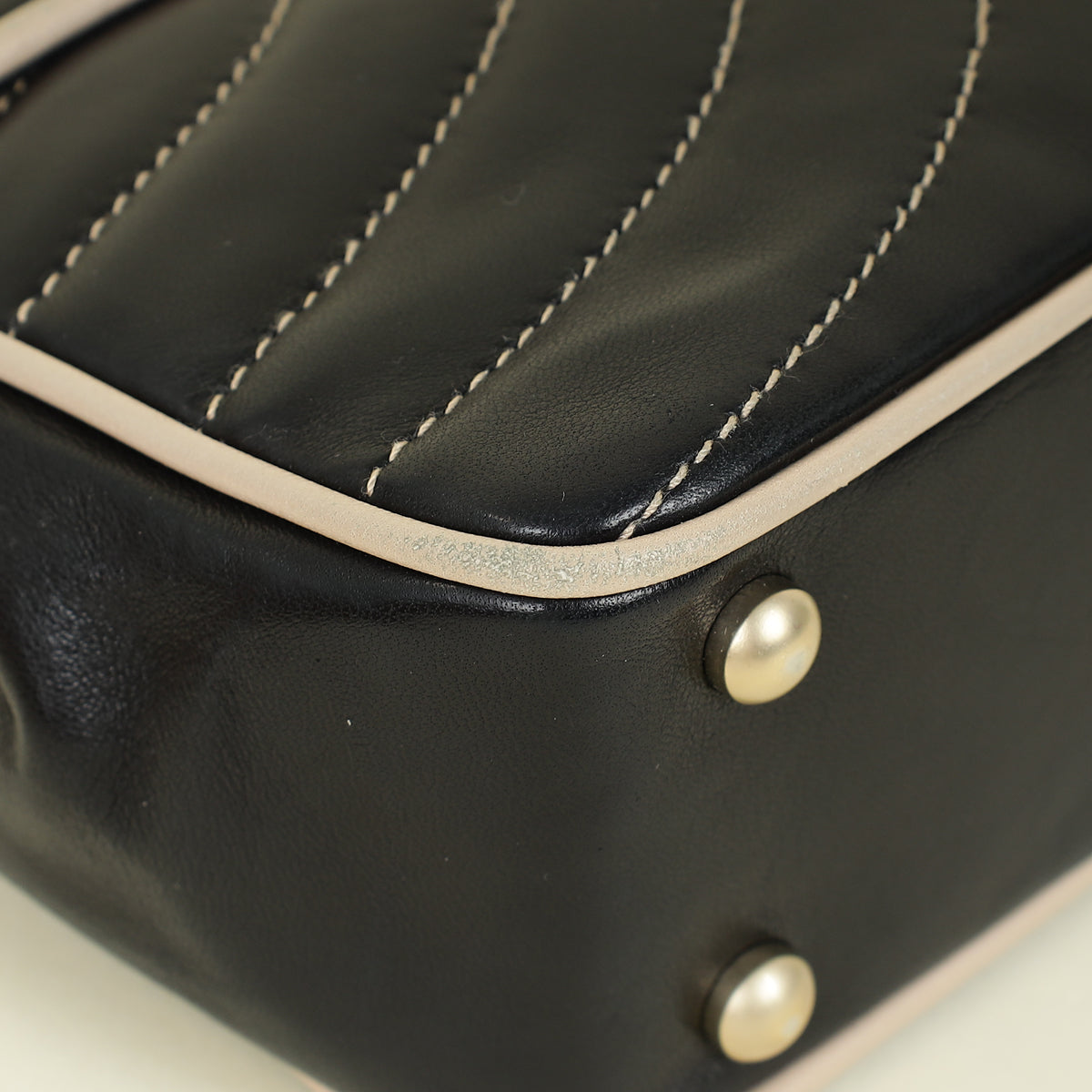 Chanel Bicolor Chevron Contrast Stitch Flap Bag