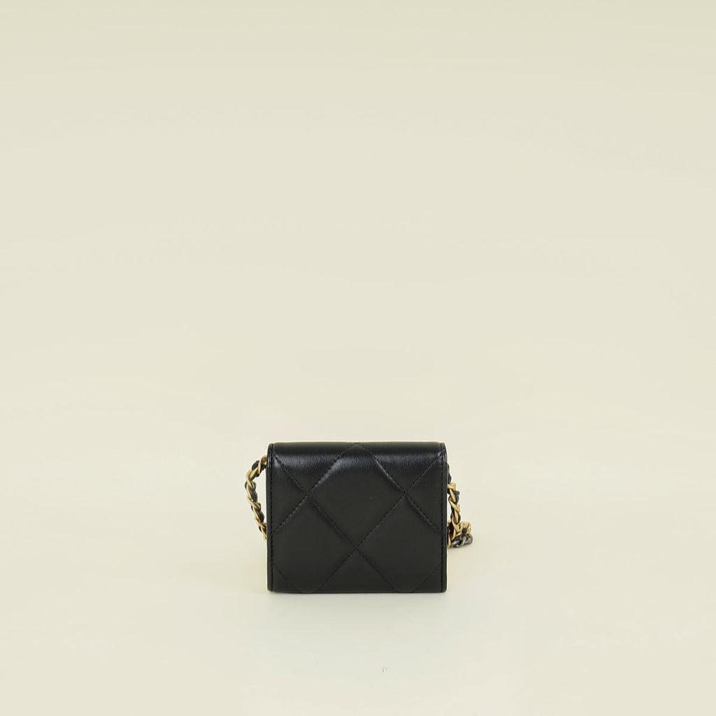 Chanel Black 19 Card Wallet on Chain