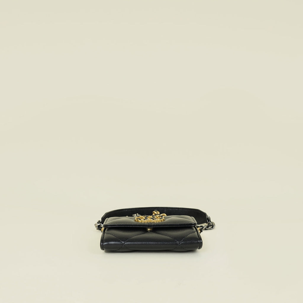 Chanel Black 19 Card Wallet on Chain