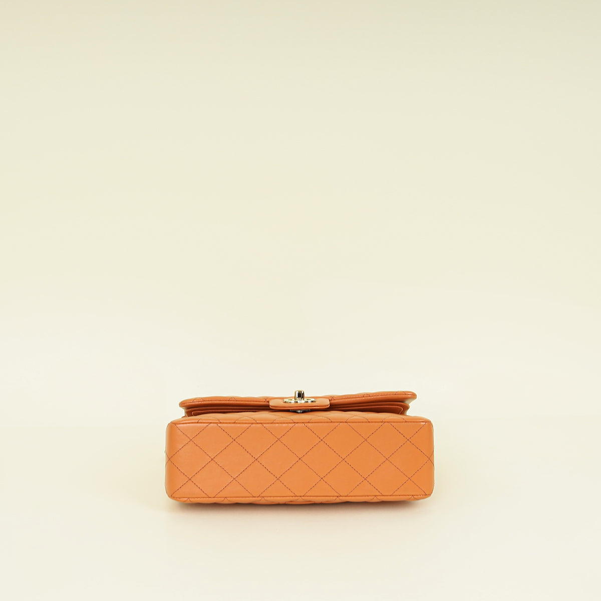 Chanel Peach Orange CC Classic Double Flap Small Bag