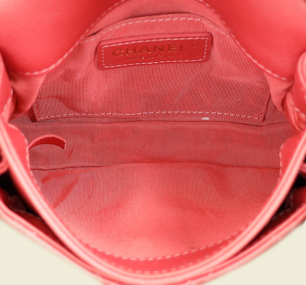 Chanel Dark Pink CC Top Handle Flap Mini Bag