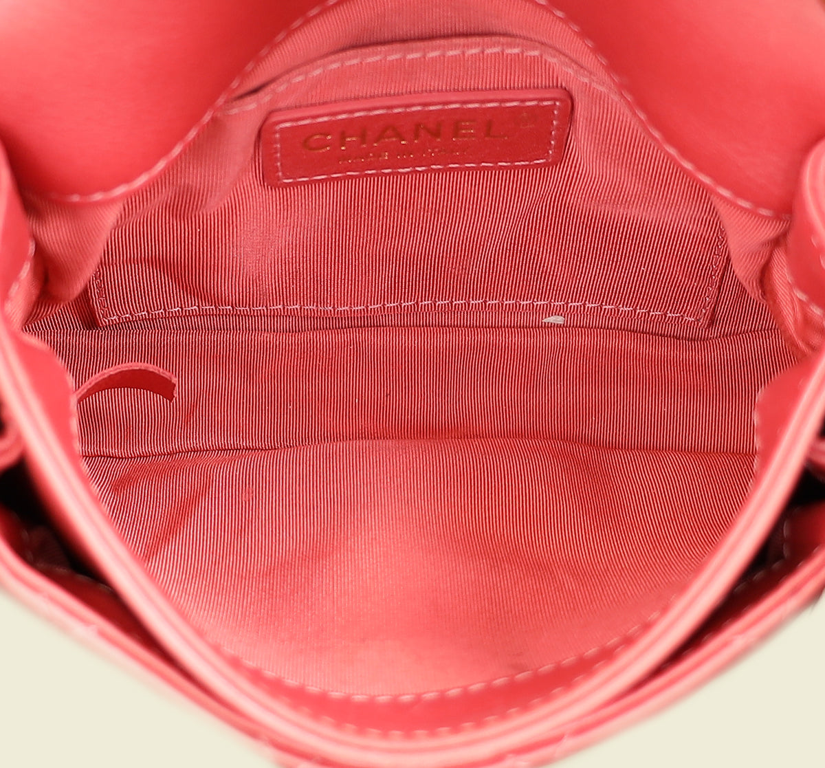 Chanel Dark Pink CC Top Handle Flap Mini Bag