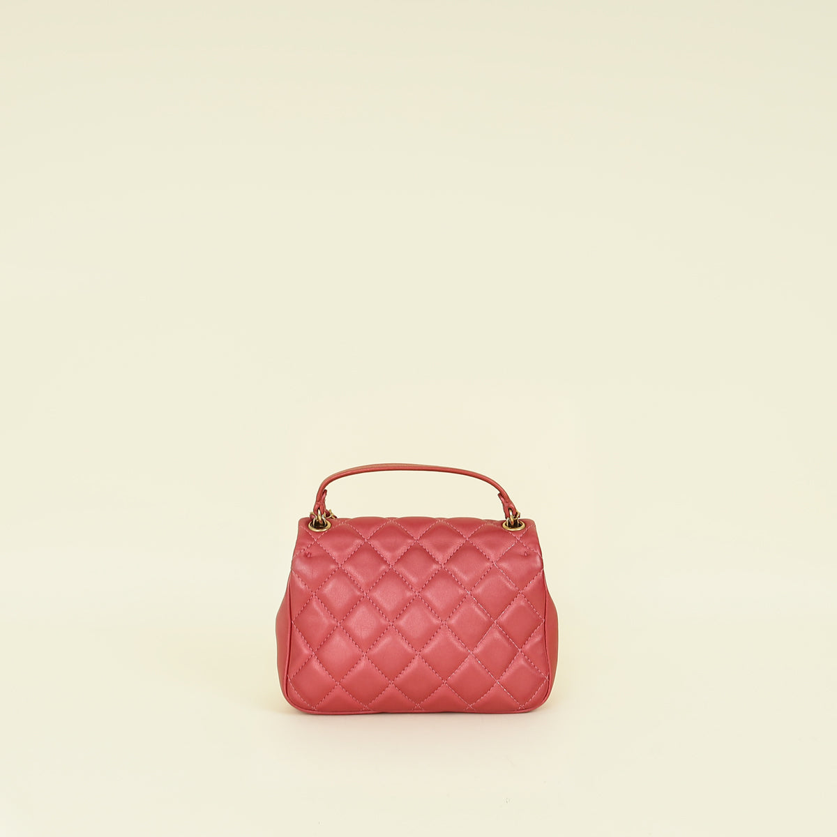 Chanel Dark Pink CC Top Handle Flap Mini Bag