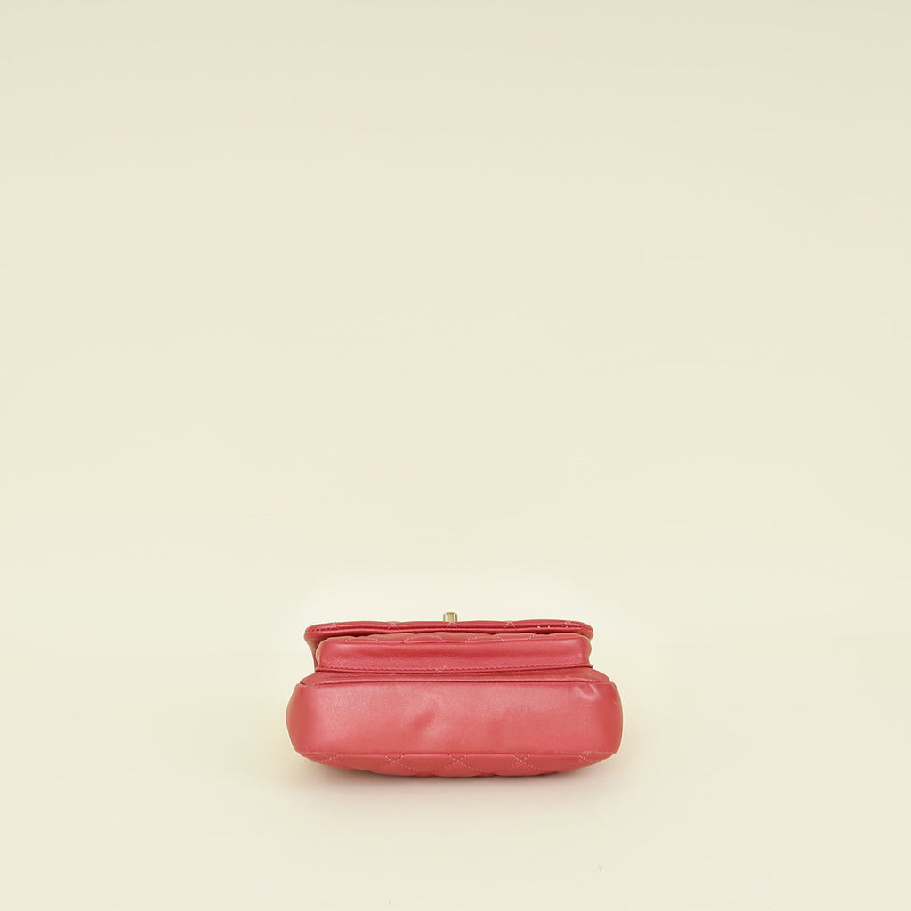 Chanel Dark Pink CC Top Handle Flap Mini Bag