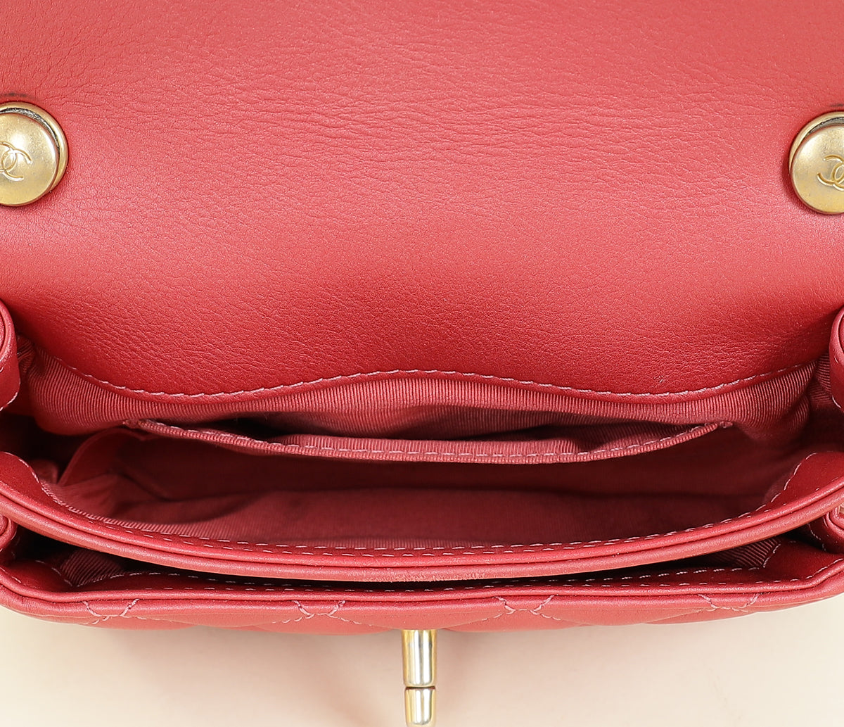 Chanel Dark Pink CC Top Handle Flap Mini Bag