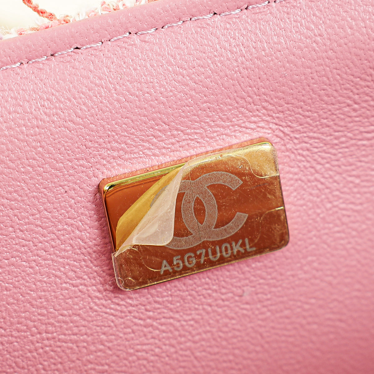 Chanel Pink CC Classic Tweed Mini Flap Bag
