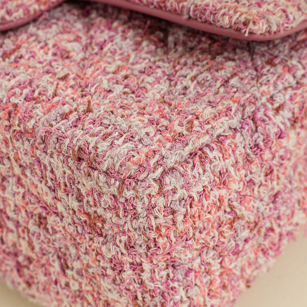Chanel Pink CC Classic Tweed Mini Flap Bag