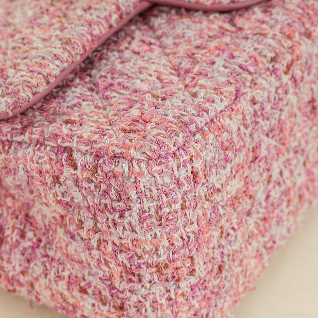 Chanel Pink CC Classic Tweed Mini Flap Bag