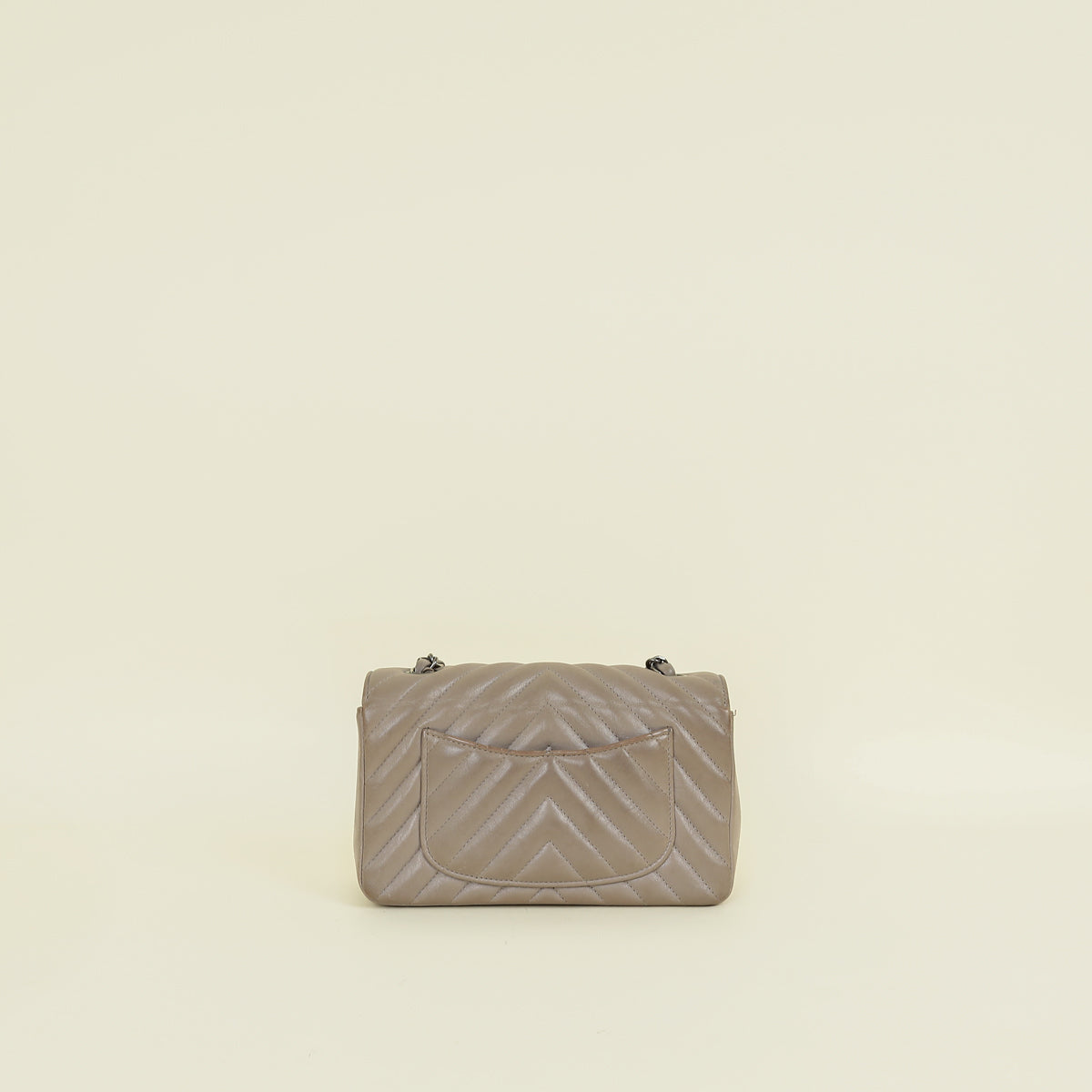 Chanel Etoupe CC Classic Chevron Mini Flap Bag