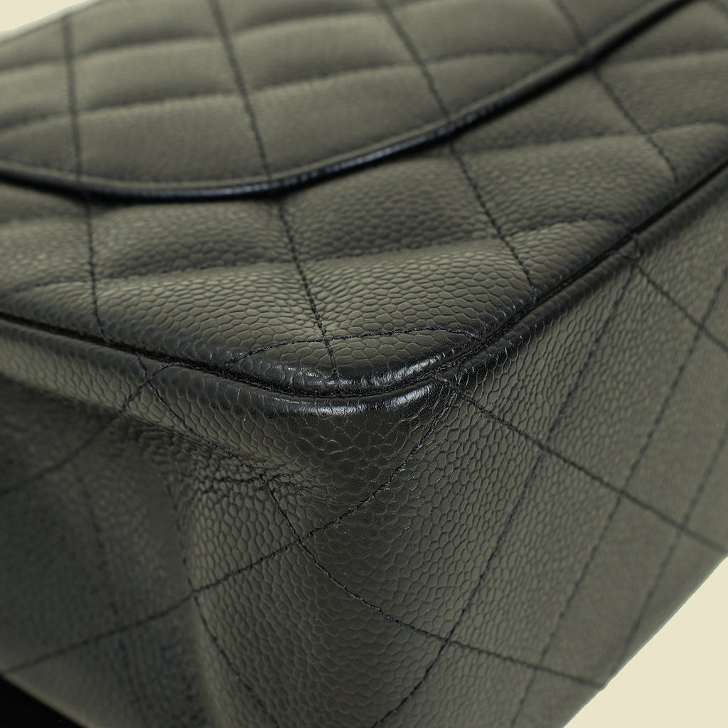 Chanel Black CC Classic Double Flap Jumbo Bag
