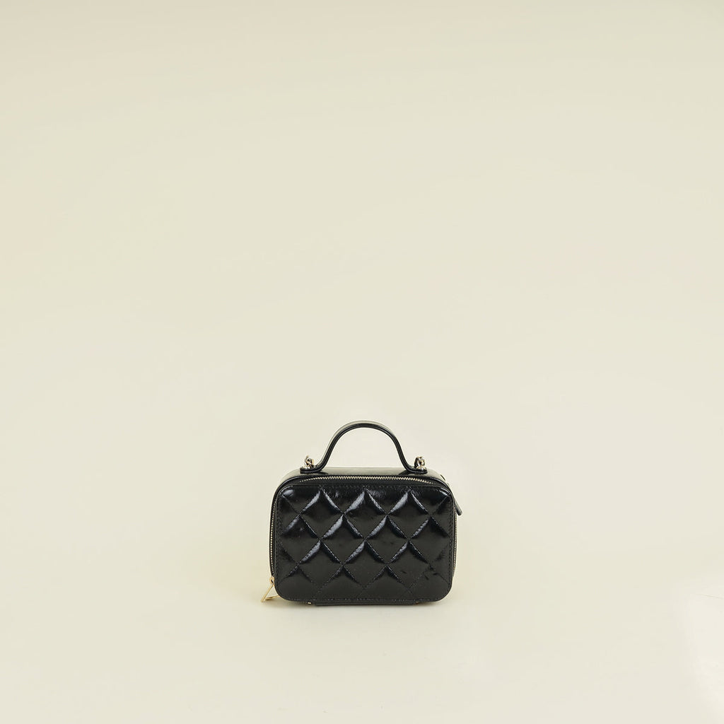 Chanel Black CC Top Handle Vanity Case Bag