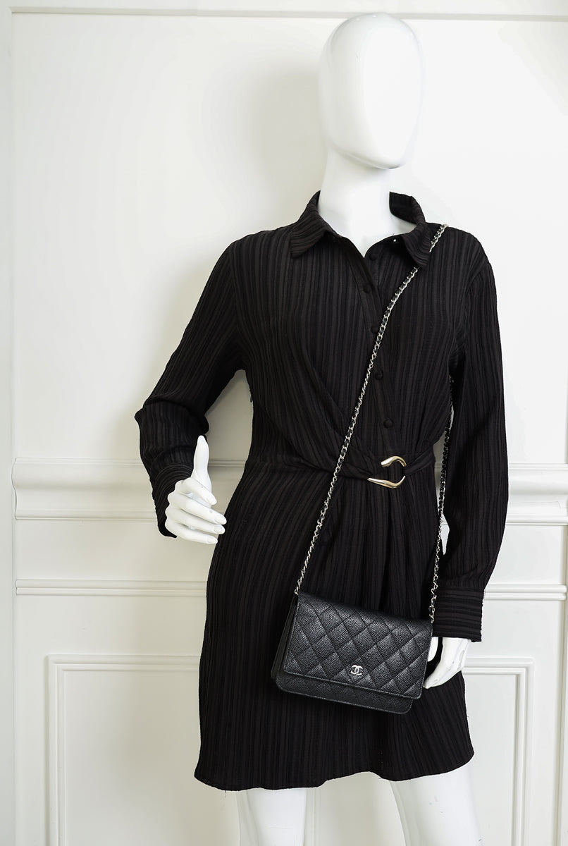 Chanel Black CC Classic Wallet on Chain