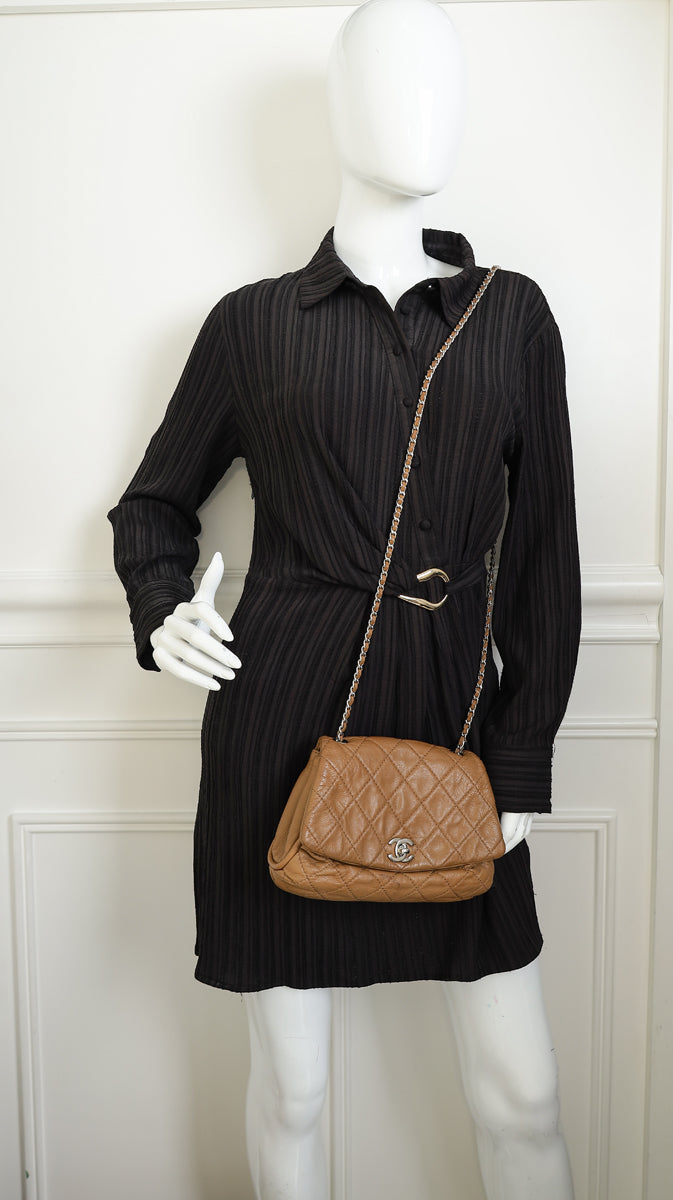 Chanel Brown CC Curvy Flap Bag