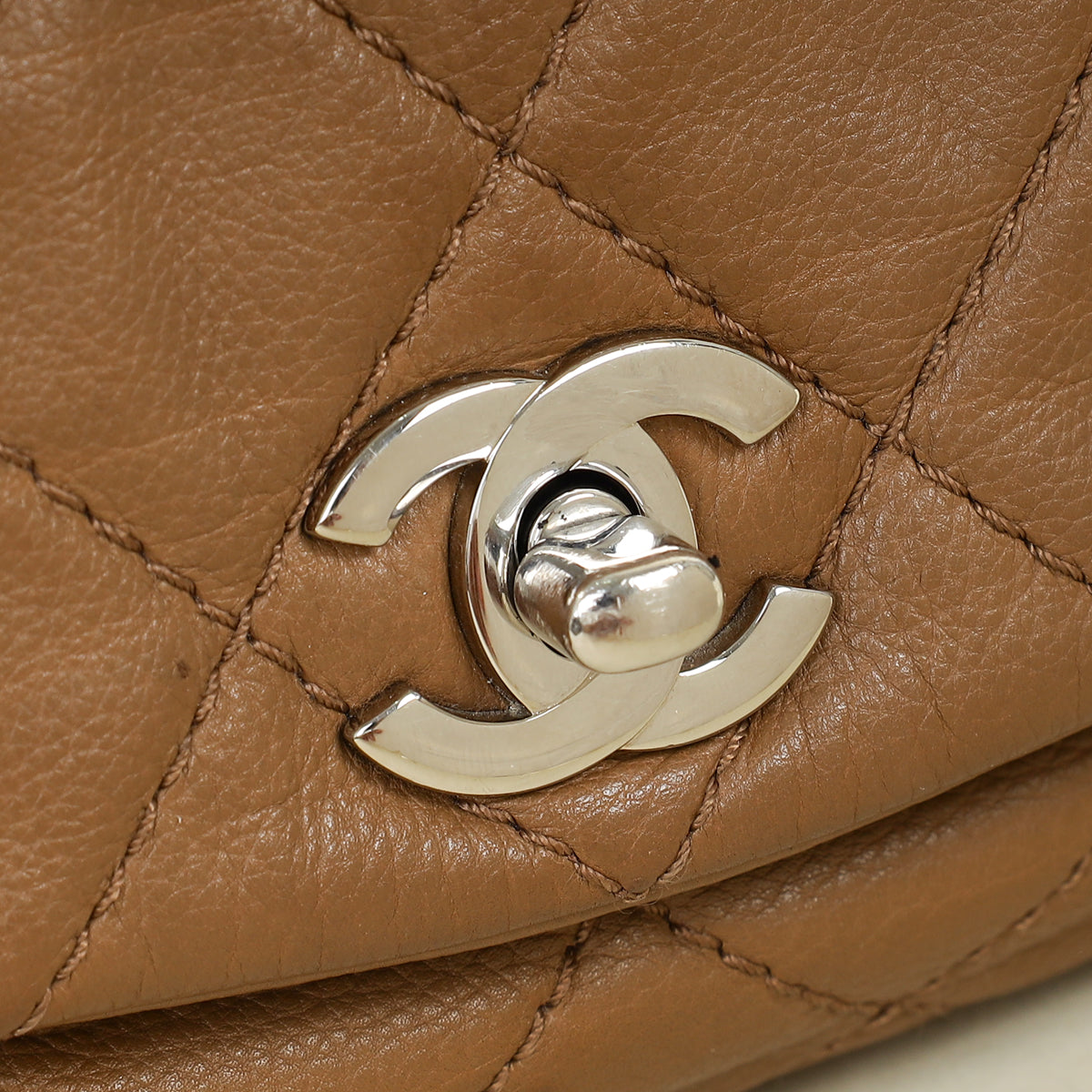 Chanel Brown CC Curvy Flap Bag