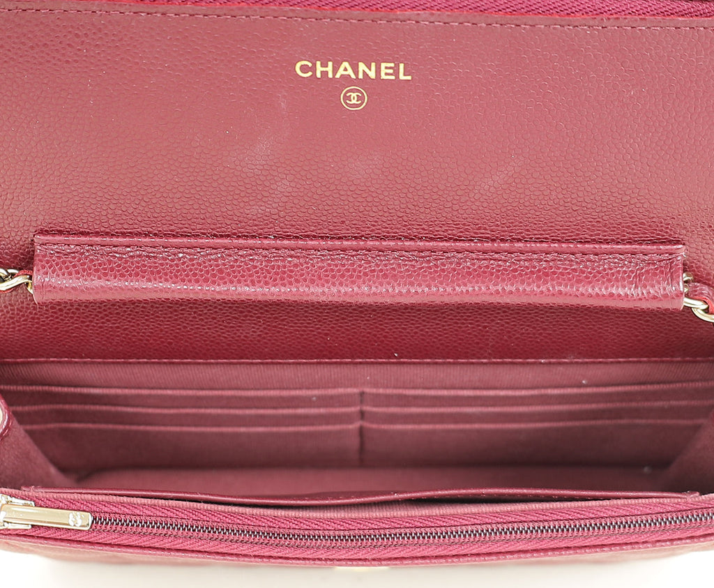 Chanel Burgundy Classic Wallet on Chain