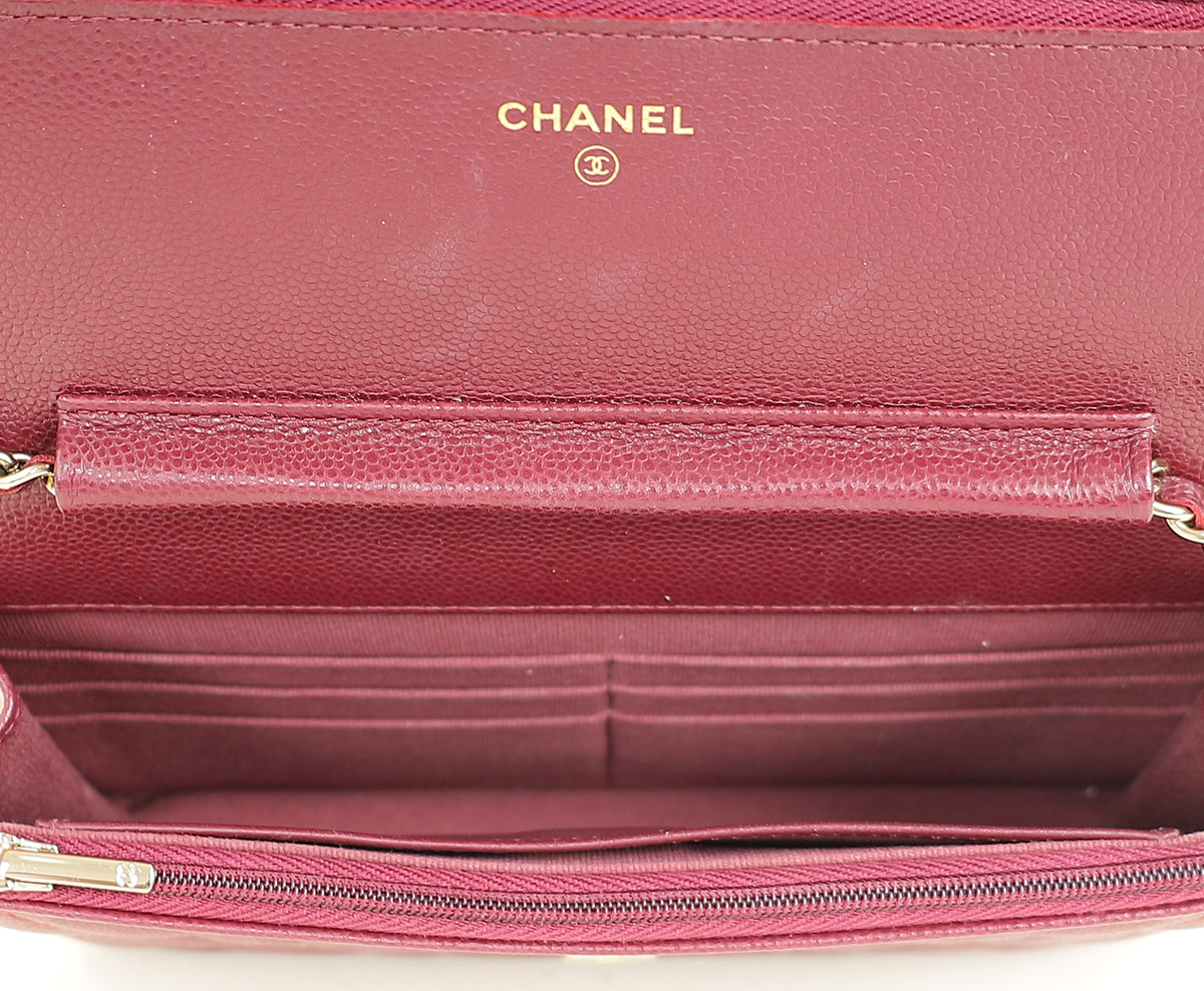 Chanel Burgundy Classic Wallet on Chain