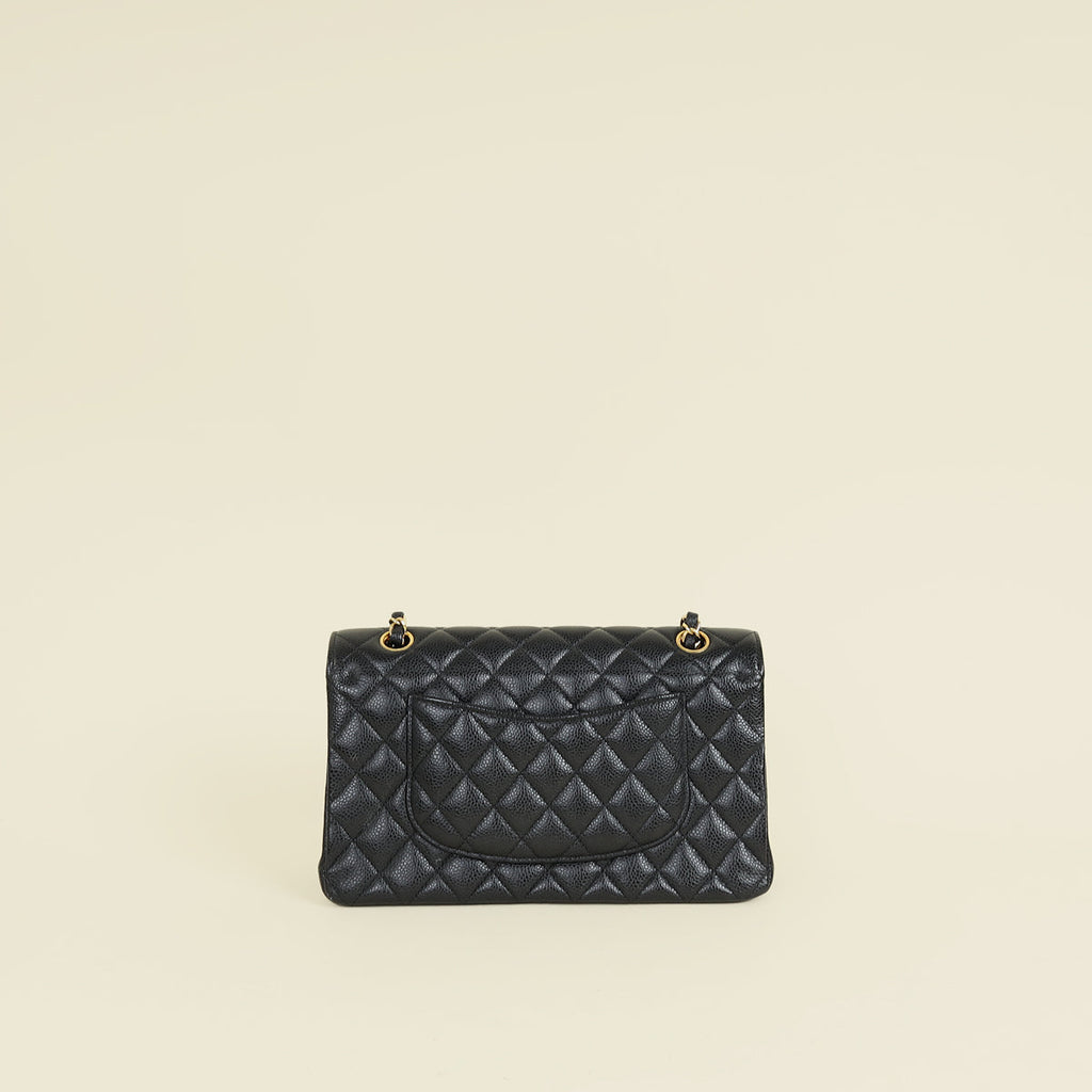 Chanel Black CC Classic Double Flap Medium Bag
