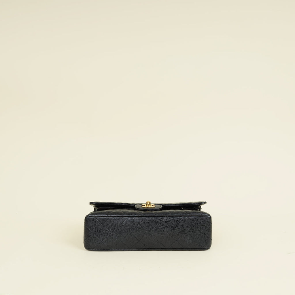 Chanel Black CC Classic Double Flap Medium Bag