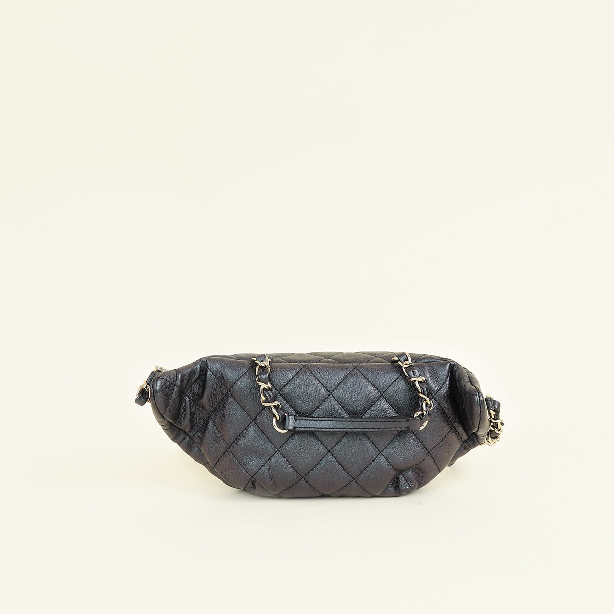 Chanel Metallic Dark Blue CC Quilted Fanny Pack Waist Bag