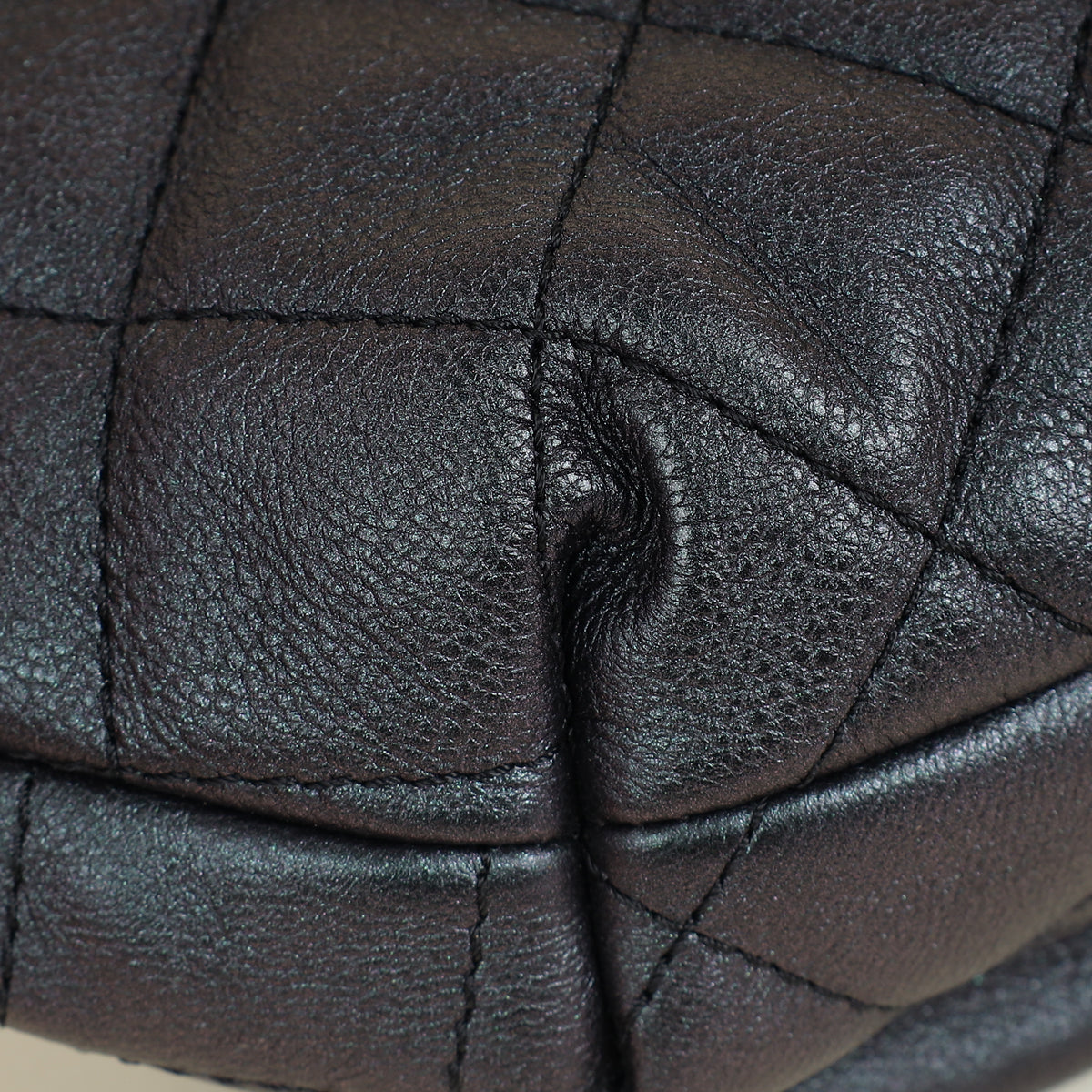 Chanel Metallic Dark Blue CC Quilted Fanny Pack Waist Bag
