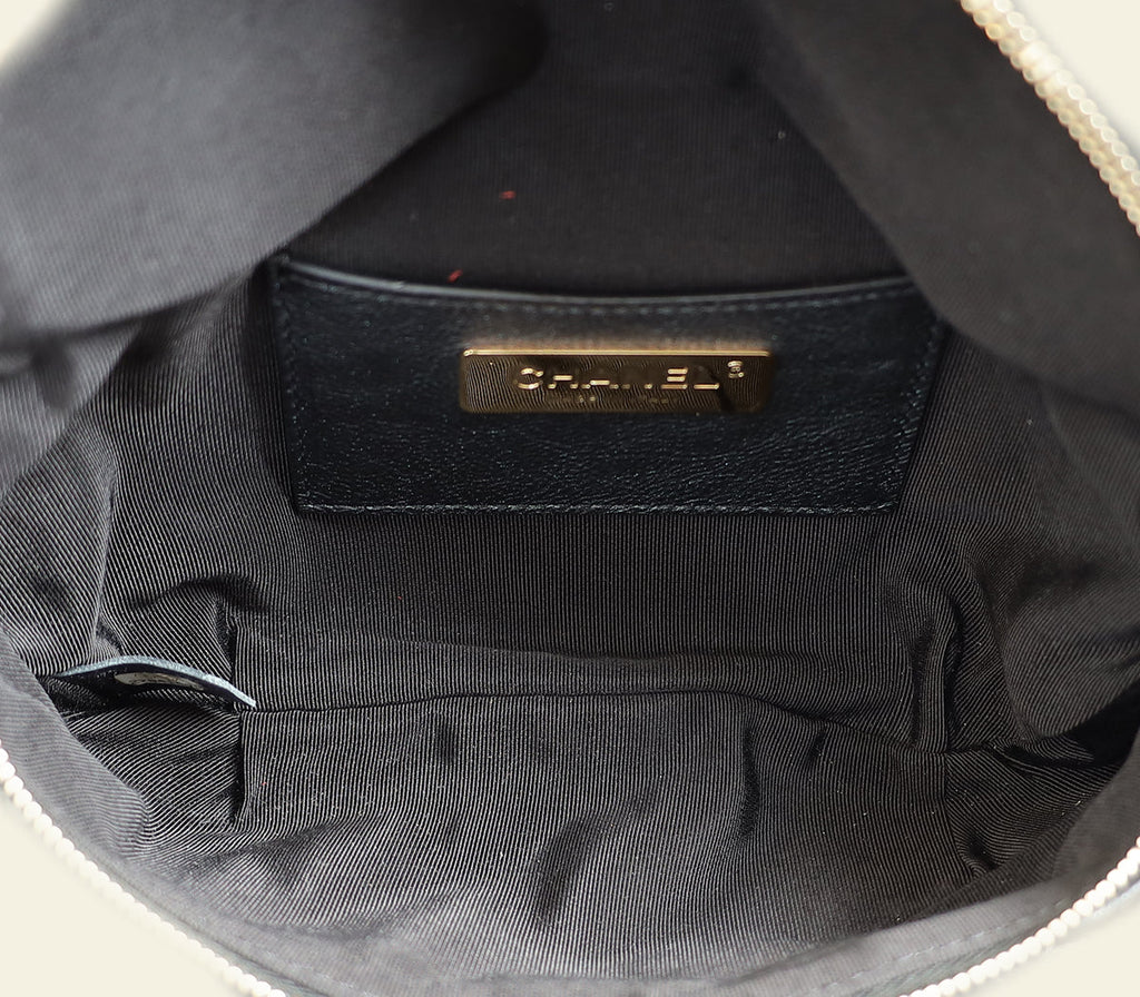 Chanel Metallic Dark Blue CC Quilted Fanny Pack Waist Bag