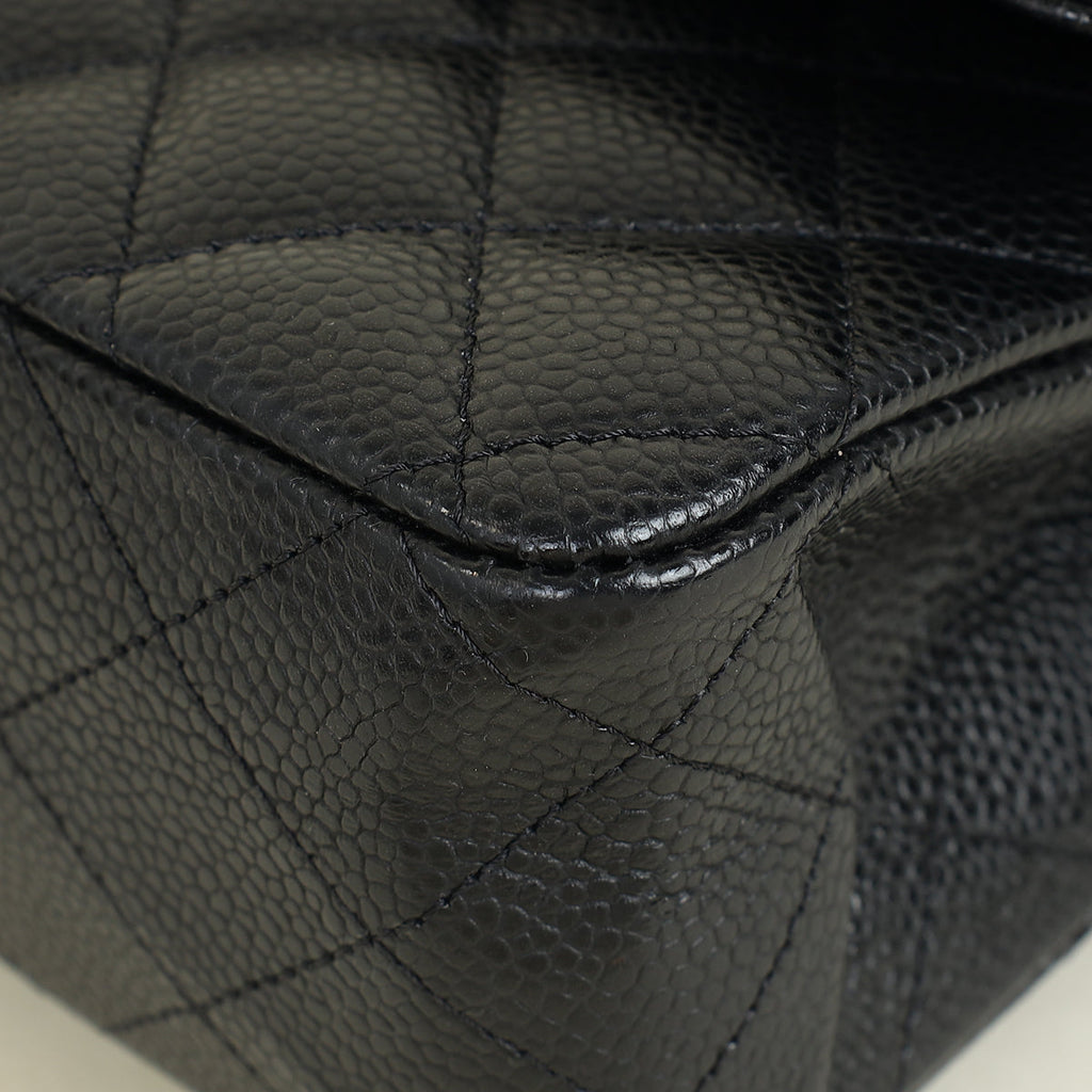 Chanel Black Classic Double Flap Medium Bag