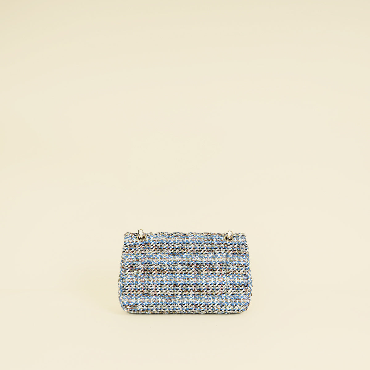 Chanel Blue Multicolor CC Classic 11.12 Tweed Double Flap Medium Bag
