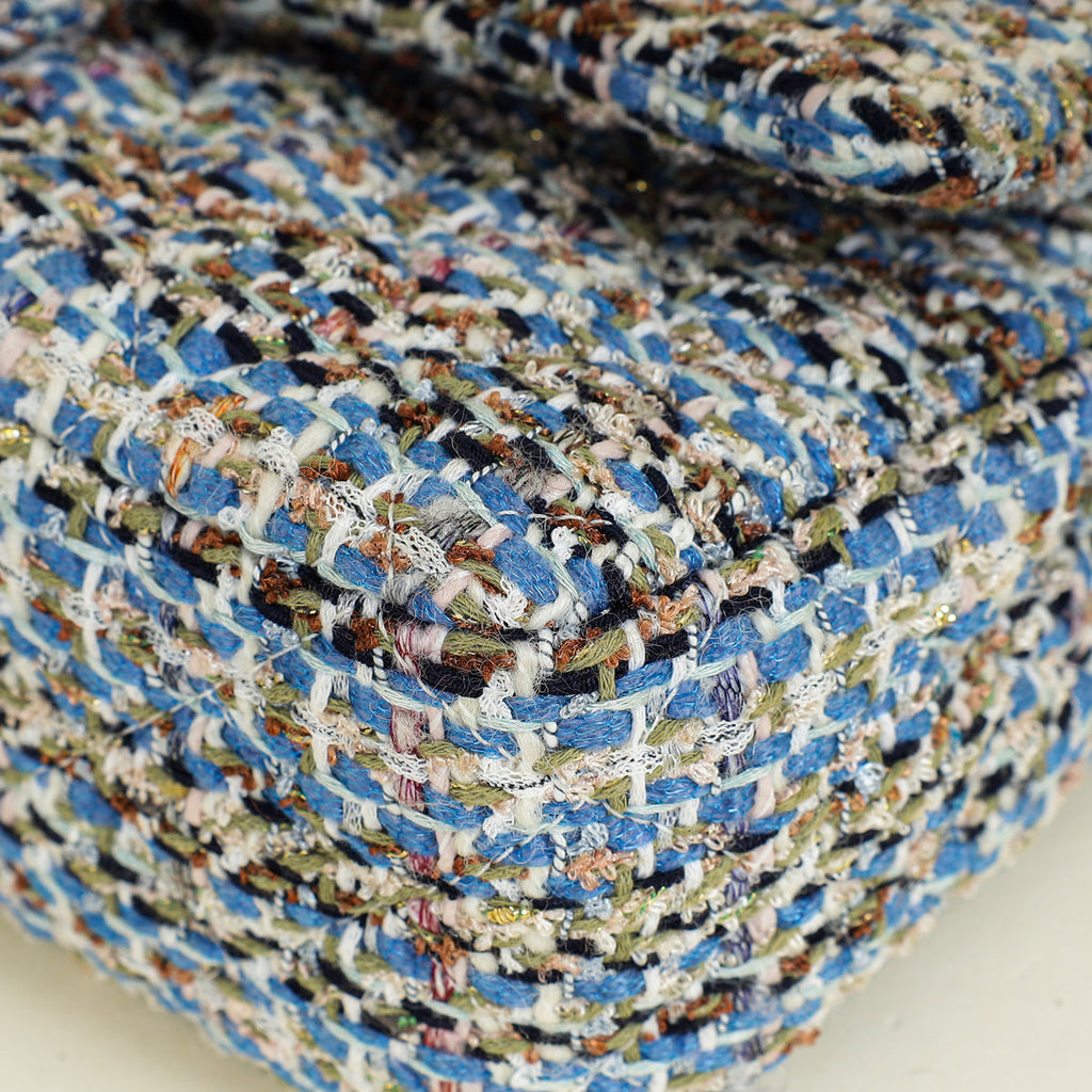 Chanel Blue Multicolor CC Classic 11.12 Tweed Double Flap Medium Bag