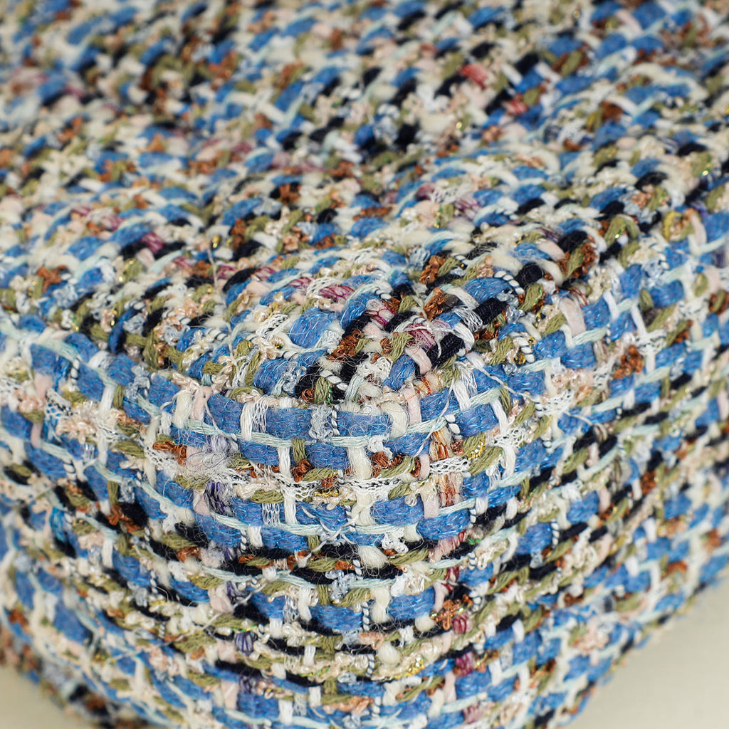 Chanel Blue Multicolor CC Classic 11.12 Tweed Double Flap Medium Bag