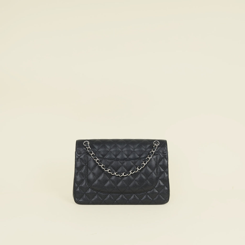 Chanel Black Classic Double Flap Jumbo Bag