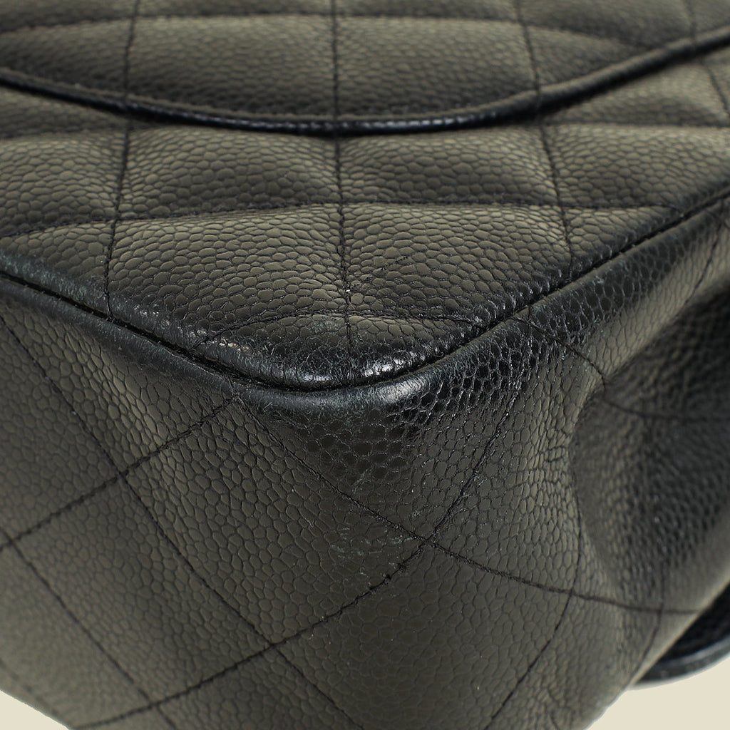 Chanel Black Classic Double Flap Jumbo Bag