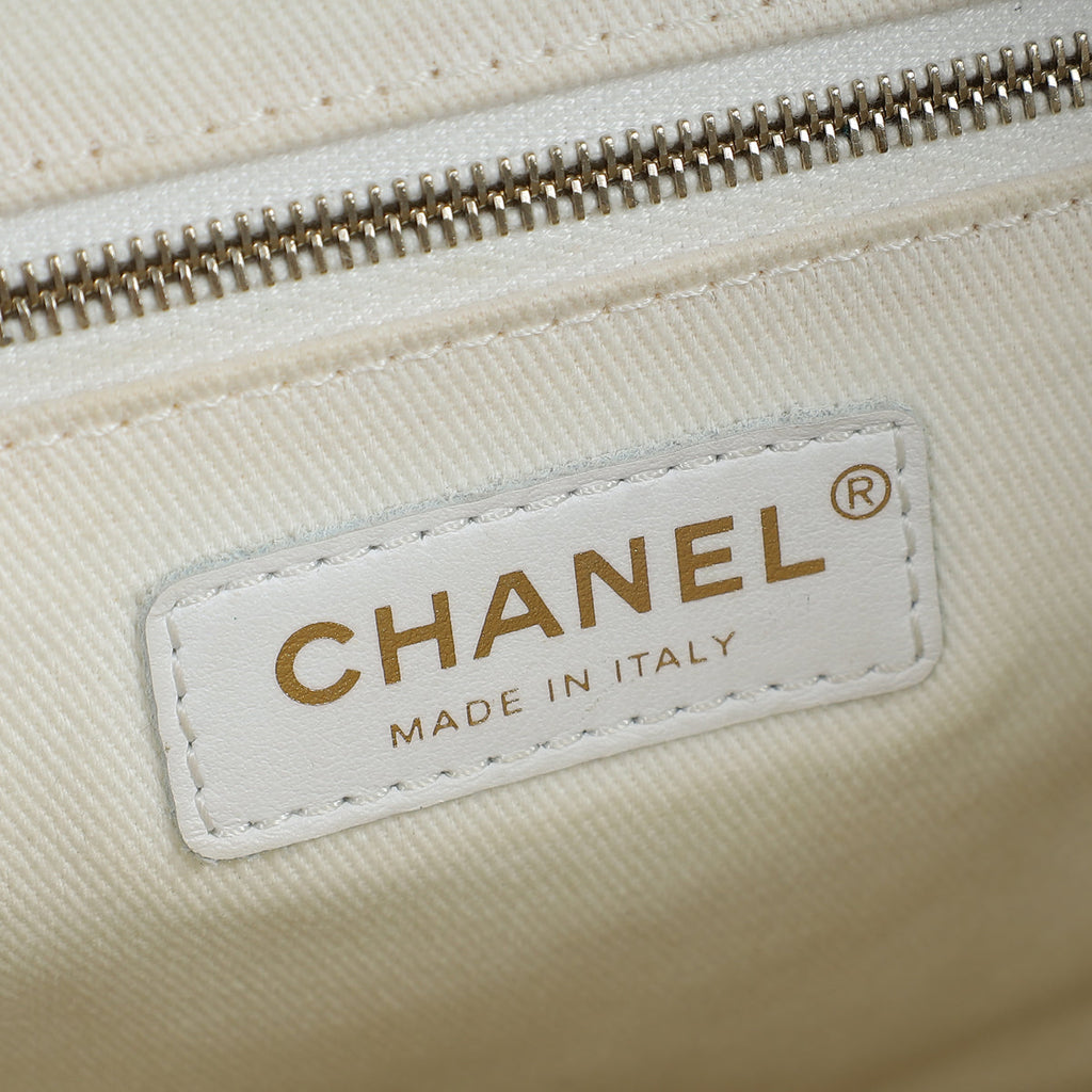 Chanel White CC Business Affinity Backpack Bag