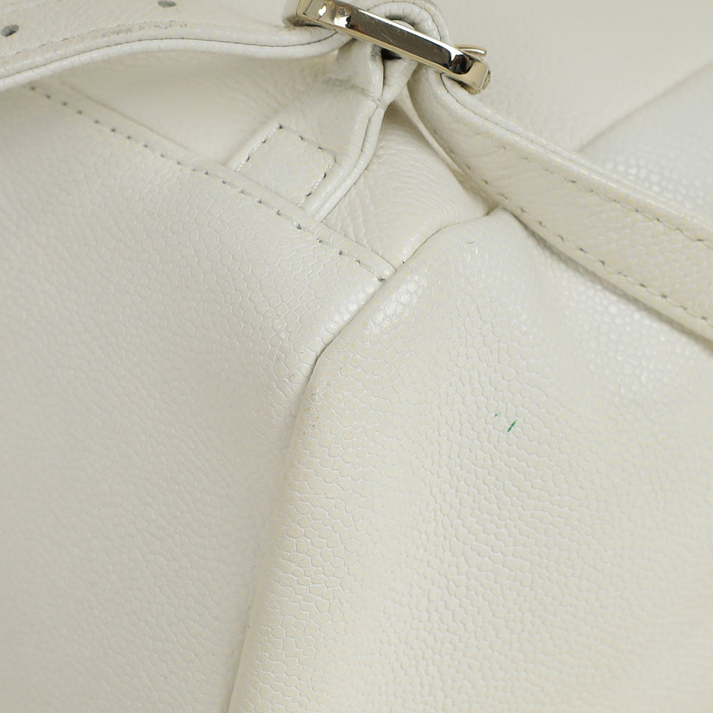 Chanel White CC Business Affinity Backpack Bag