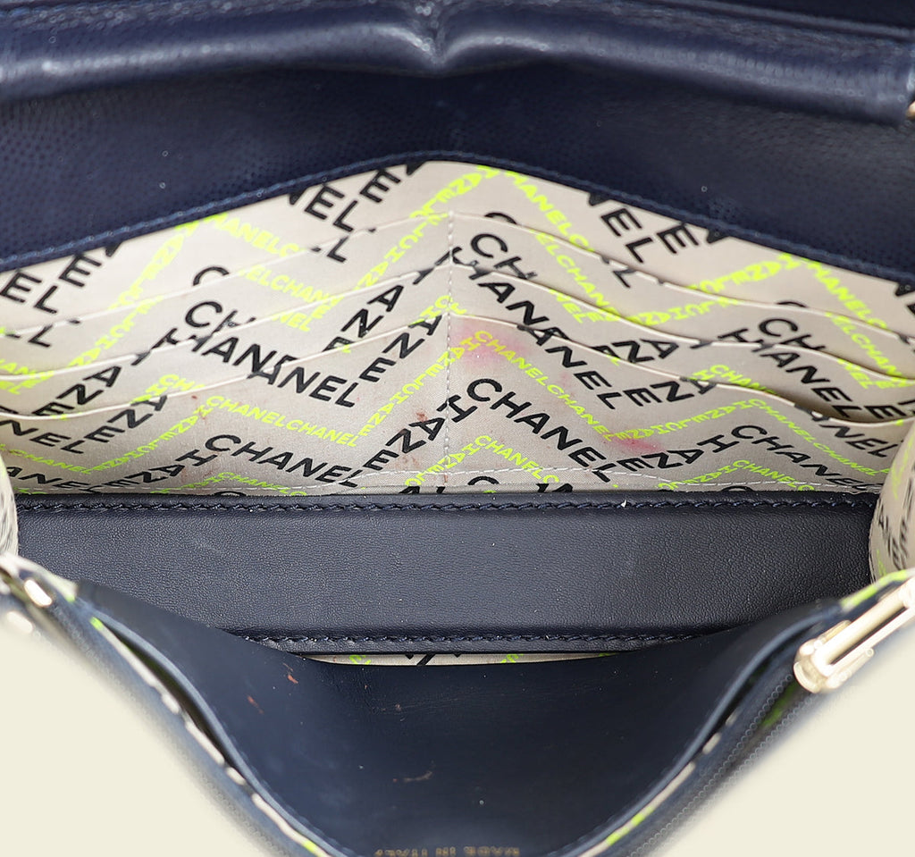 Chanel Indigo Blue CC Classic Wallet On Chain