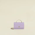 Chanel Purple CC Crystal Logo Top Handle Wallet On Chain