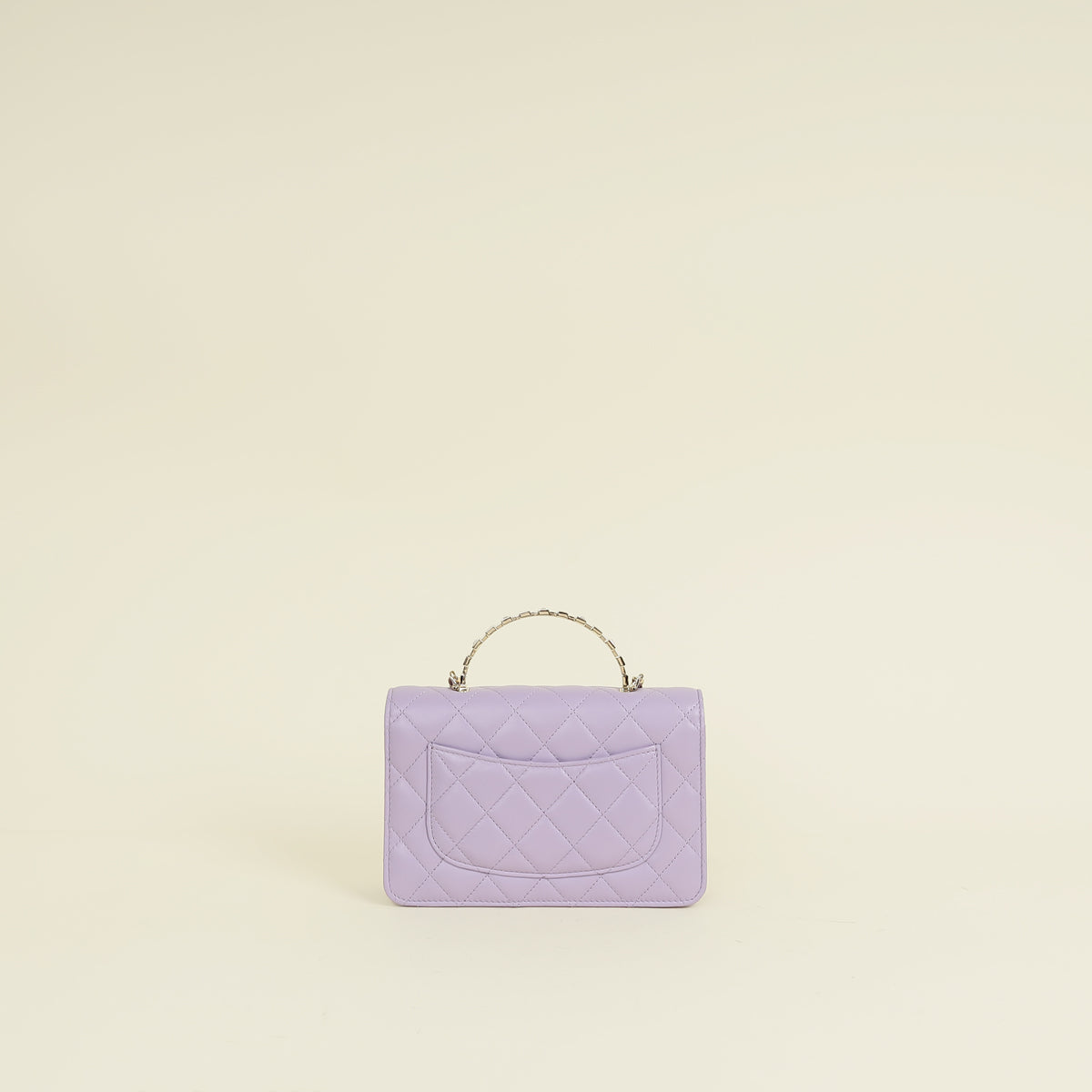Chanel Purple CC Crystal Logo Top Handle Wallet On Chain