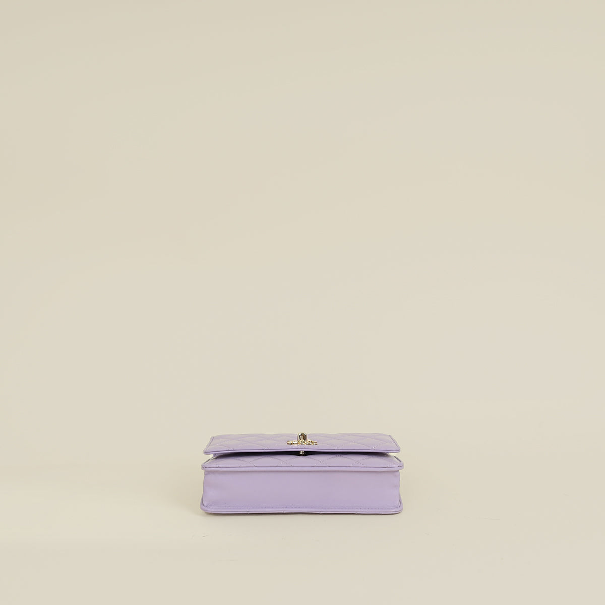 Chanel Purple CC Crystal Logo Top Handle Wallet On Chain