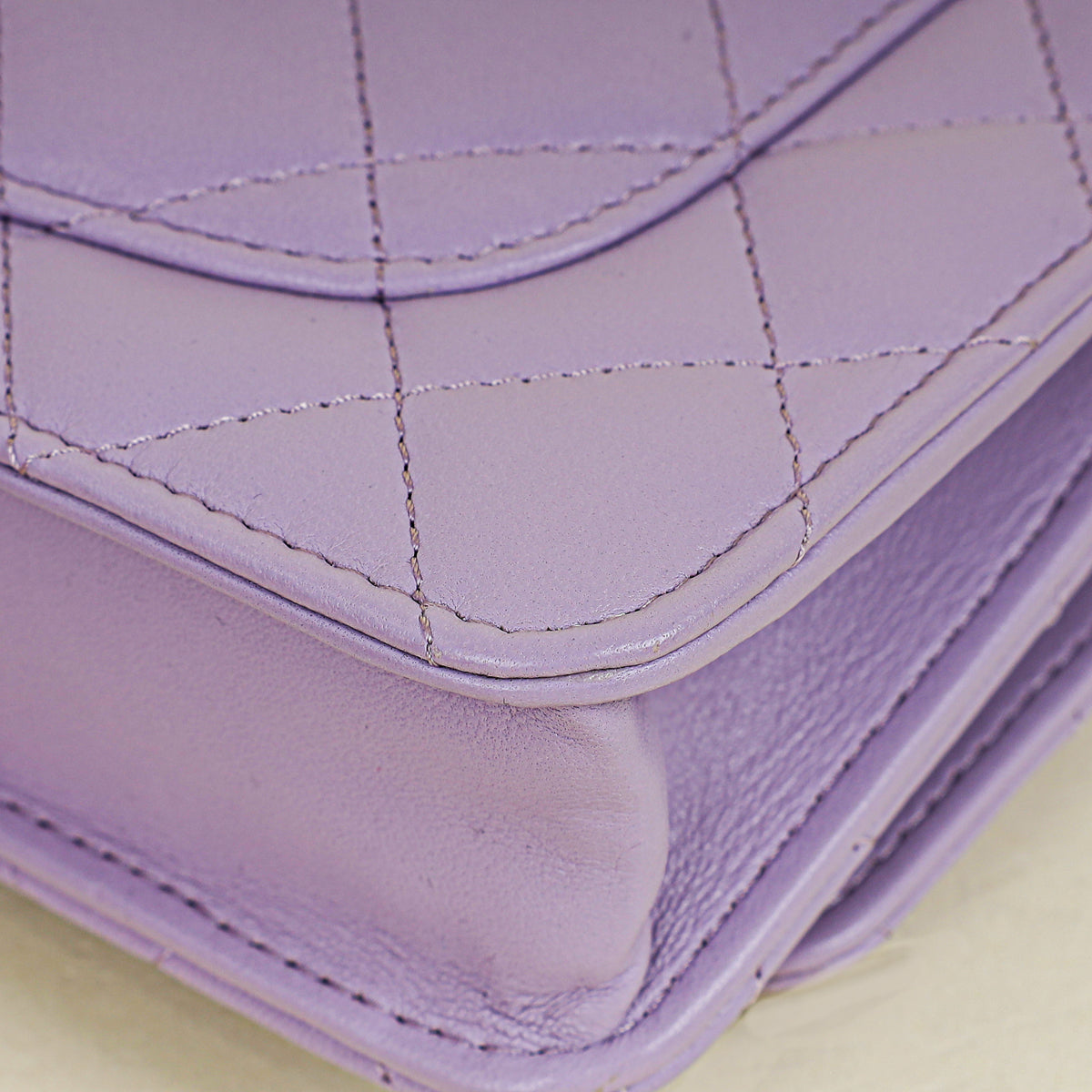 Chanel Purple CC Crystal Logo Top Handle Wallet On Chain