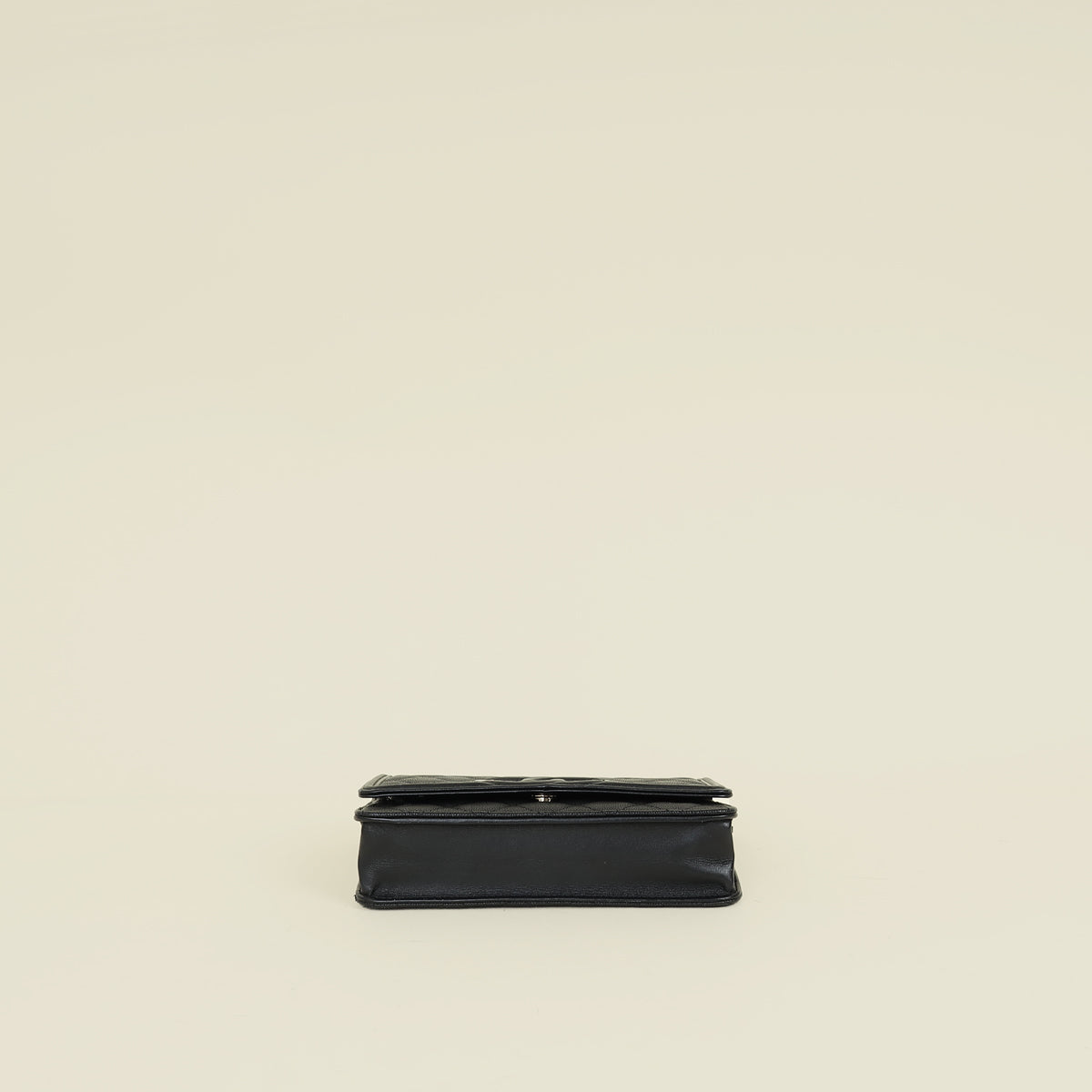 Chanel Black CC Filigree Wallet On Chain